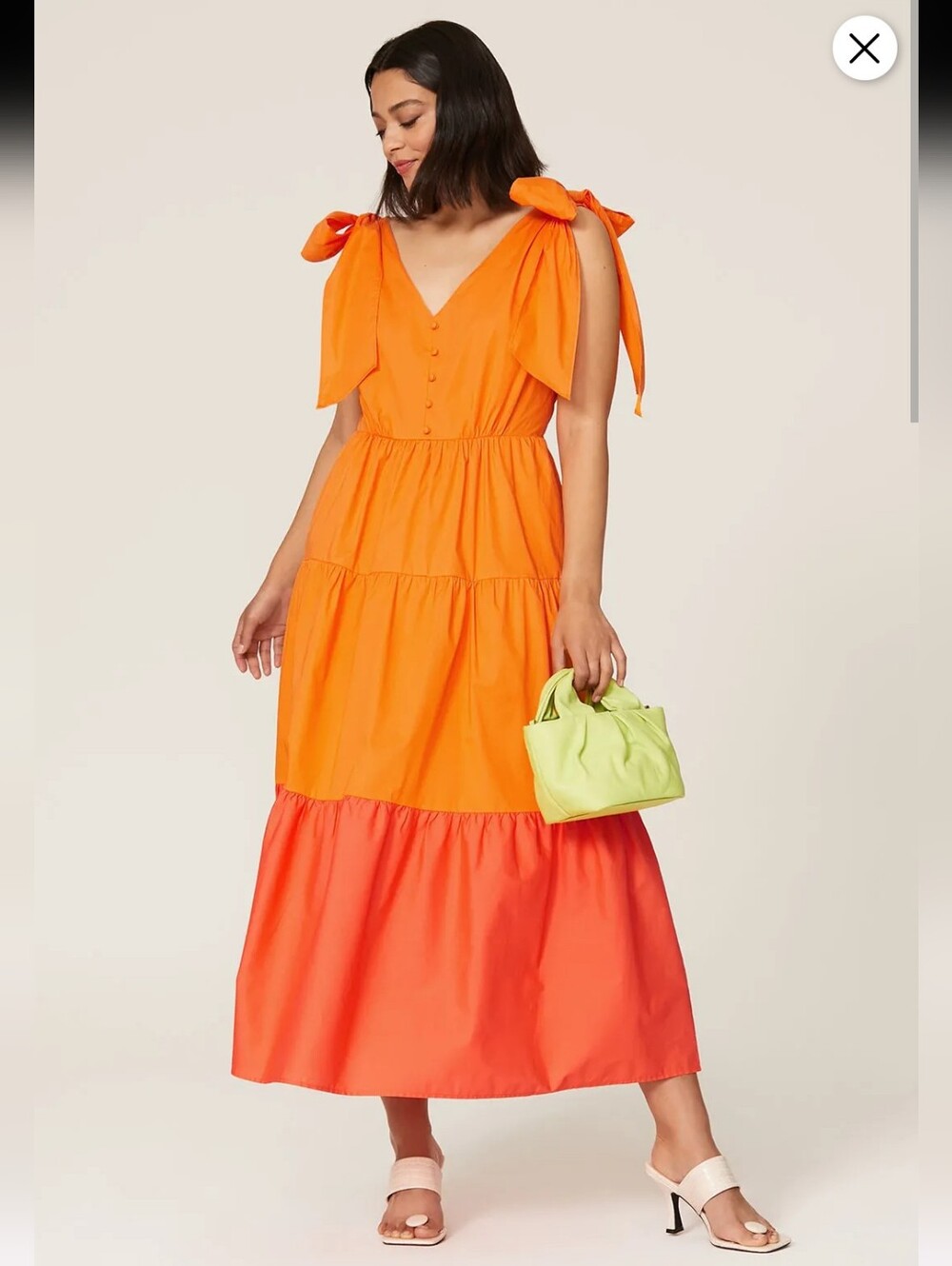 Color Me Courtney Louise Orange Colorblock Maxi Dress Size 0